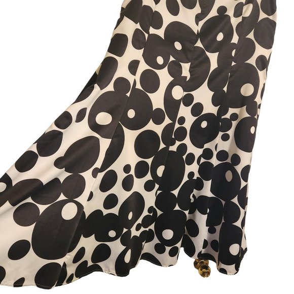 Venus Black & White Flare Polka Dot Maxi Skirt - Picture 2 of 5